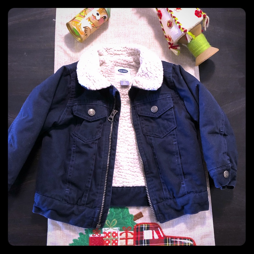 Navy Toddler Boy Winter Coat sz 2T